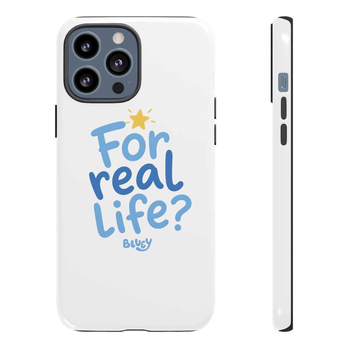 Bluey "For real life?" Phone Case - alternate angle 2, merchandise