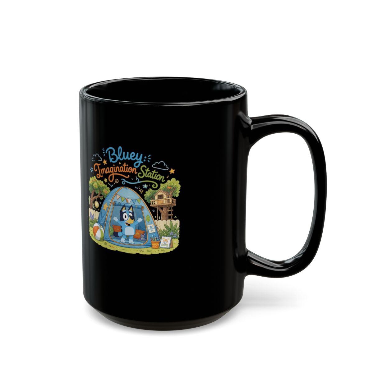 Bluey "Bluey: Imagination Station" Black Mug - alternate angle 5, merchandise