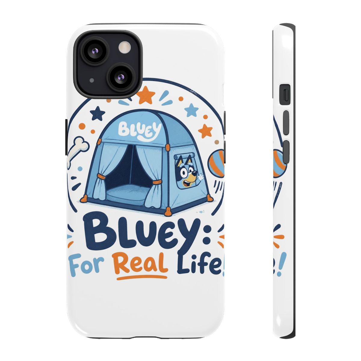 Bluey "s series. The composition features: central emblem of Bluey" Phone Case - Official phone-cases merchandise