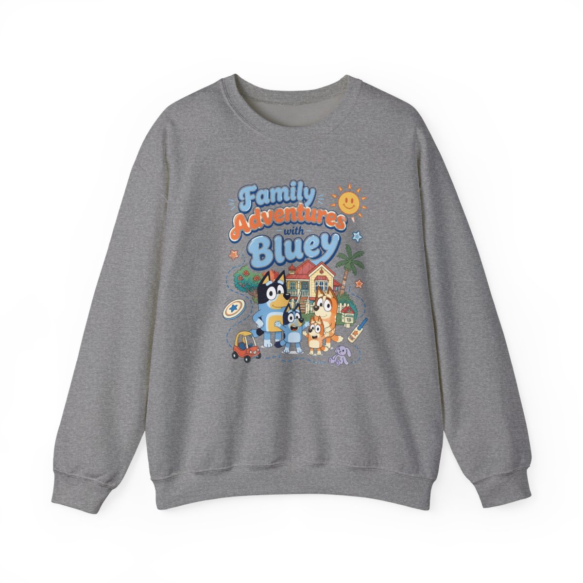 Bluey "Family Adventures with Bluey" Crewneck - Official sweatshirts merchandise