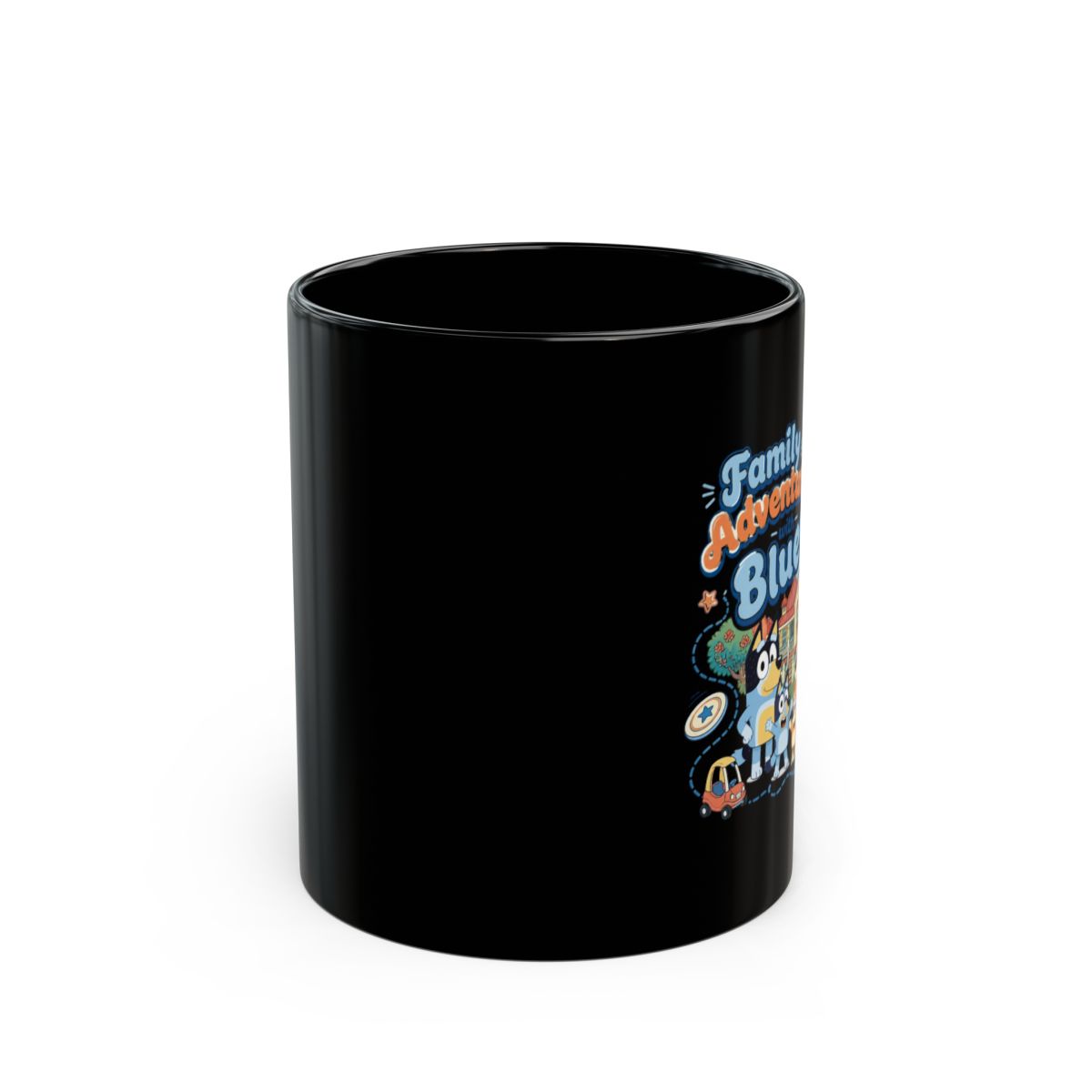 Bluey "Family Adventures with Bluey" Black Mug - Official mugs merchandise