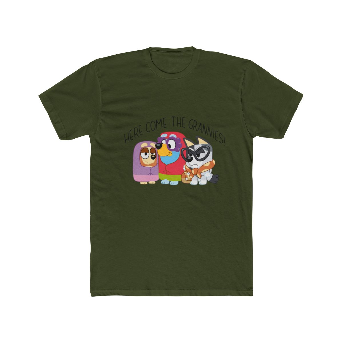 Bluey Here Come The Grannies Funny Scene T Shirt - alternate angle 4, merchandise