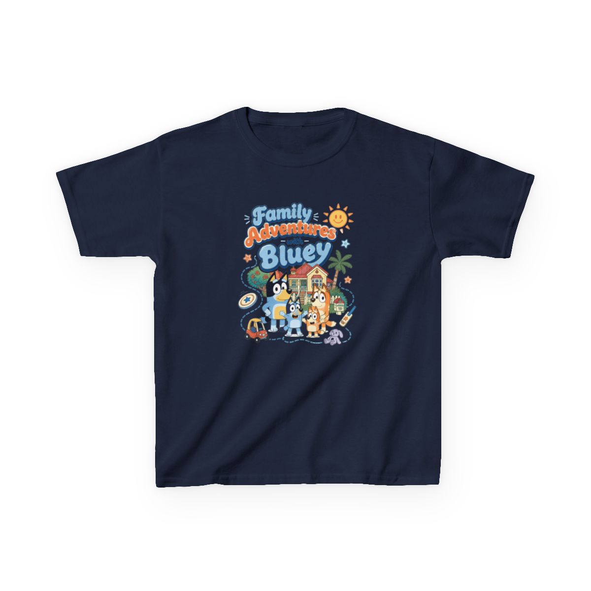 Bluey "Family Adventures with Bluey" Unisex Kids Tee