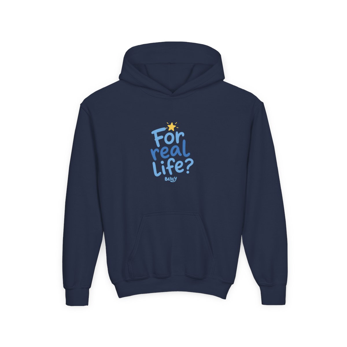 Bluey "For real life?" Kids Hoodie - alternate angle 3, merchandise