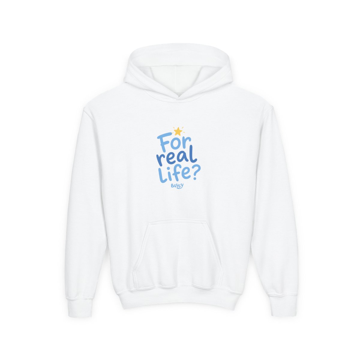 Bluey "For real life?" Kids Hoodie - alternate angle 2, merchandise
