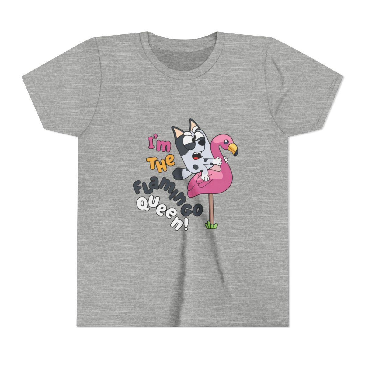 I'm The Flamingo Queen Funny Bluey Kids T Shirt - alternate angle 5, merchandise