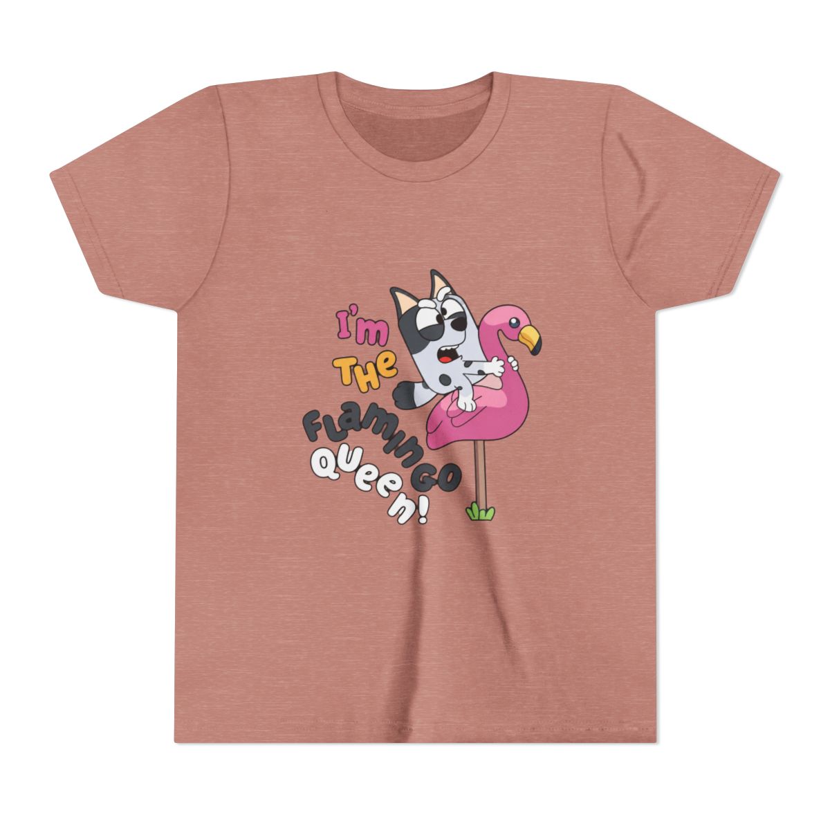 I'm The Flamingo Queen Funny Bluey Kids T Shirt - alternate angle 2, merchandise