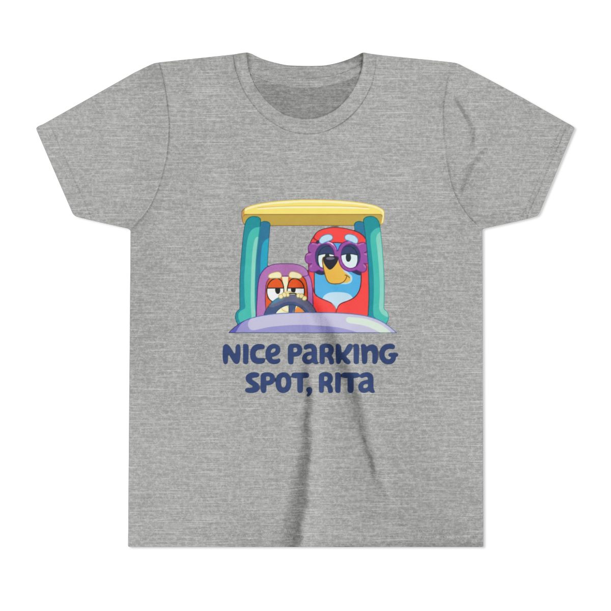 Vintage Cartoon Bluey Grannies Janet and Rita Kids T Shirt - alternate angle 3, merchandise