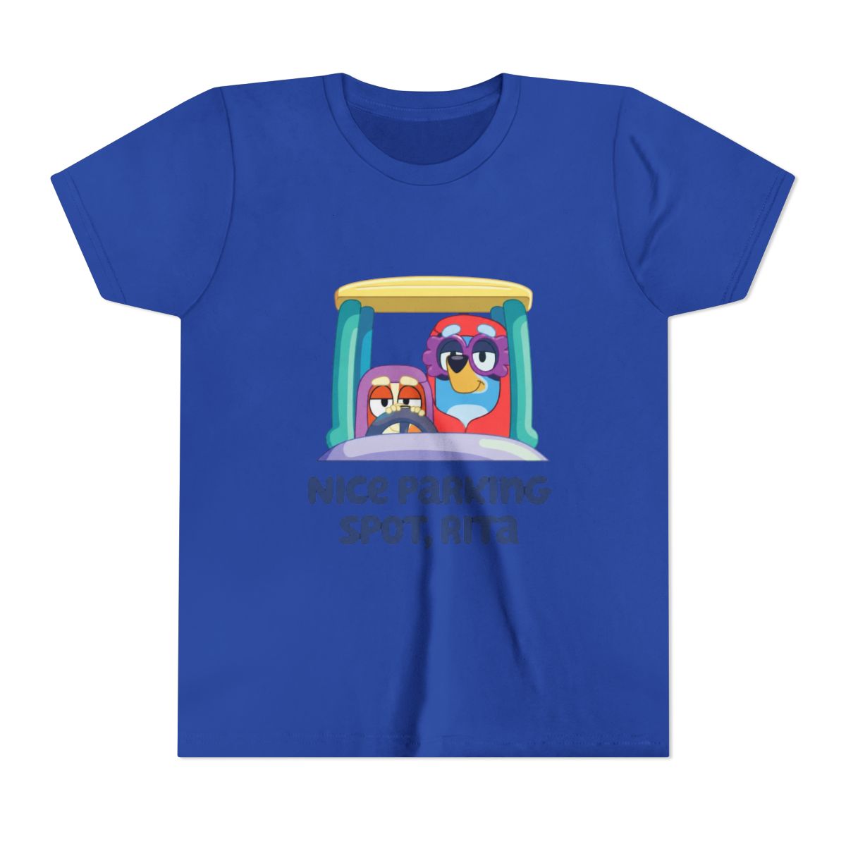 Vintage Cartoon Bluey Grannies Janet and Rita Kids T Shirt - alternate angle 4, merchandise