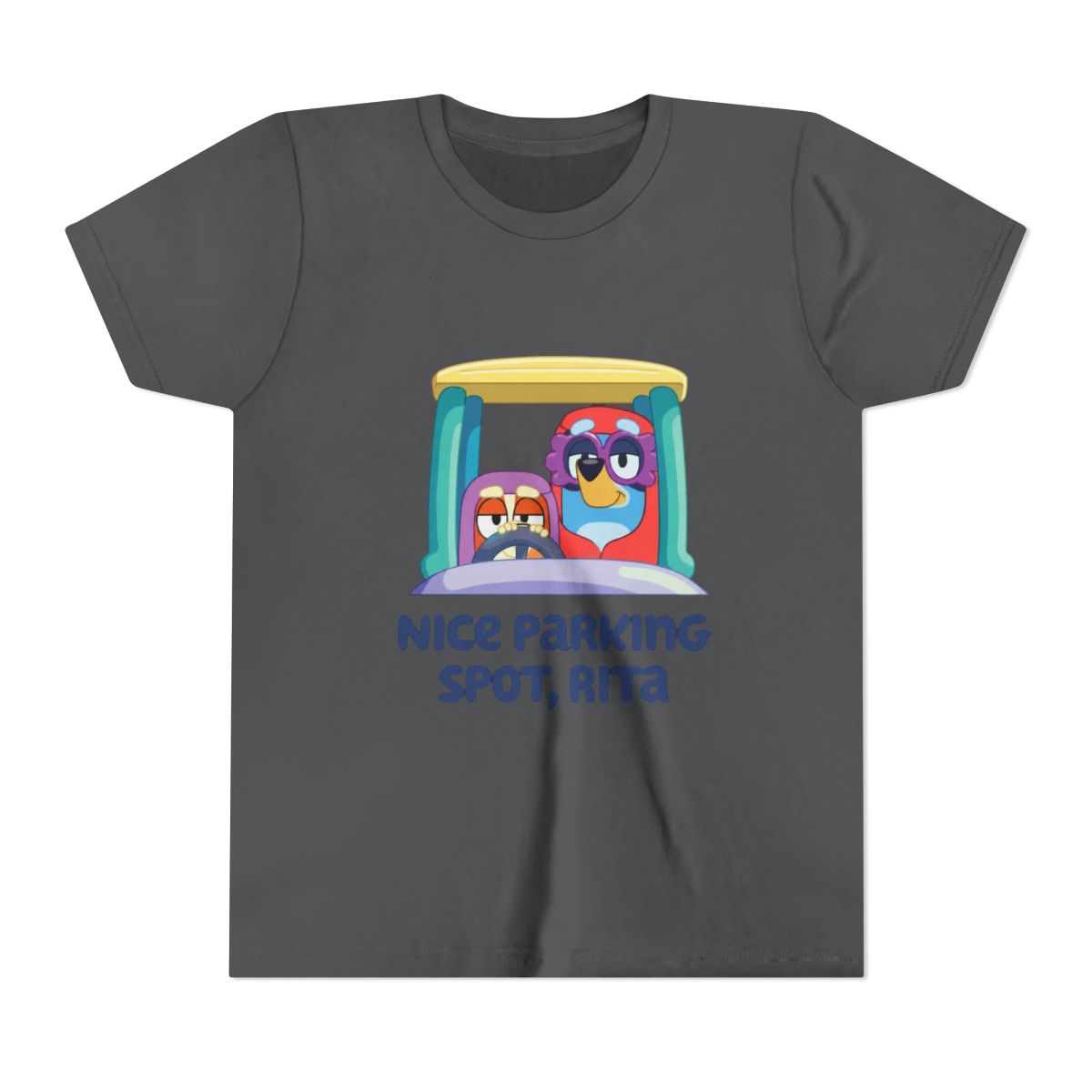 Vintage Cartoon Bluey Grannies Janet and Rita Kids T Shirt - alternate angle 5, merchandise