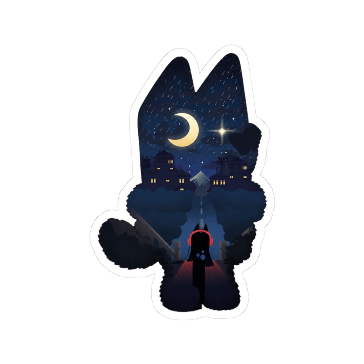 Bluey Night Sticker - Official stickers merchandise